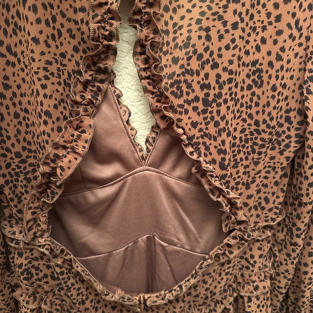 Leopard Print Ruffle Dress - Picture 6 of 8